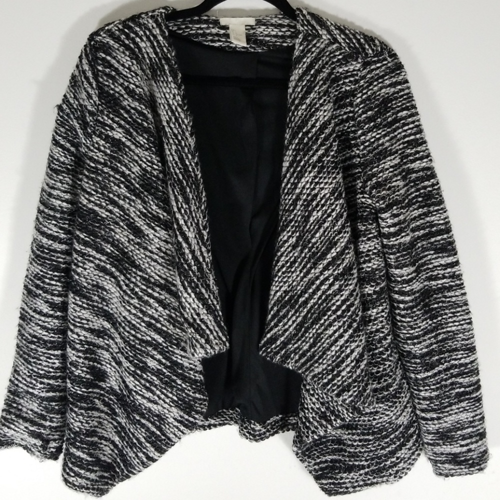 H&M Tweed Open Front Sweater